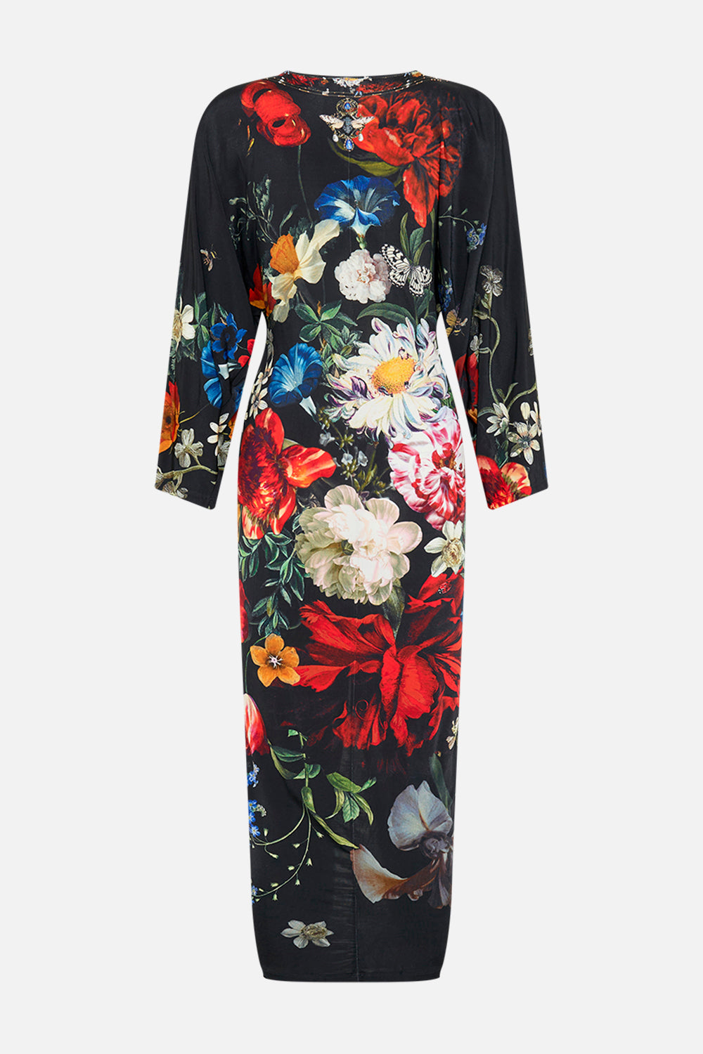 CAMILLA black floral print maxi dress in A Still Life print