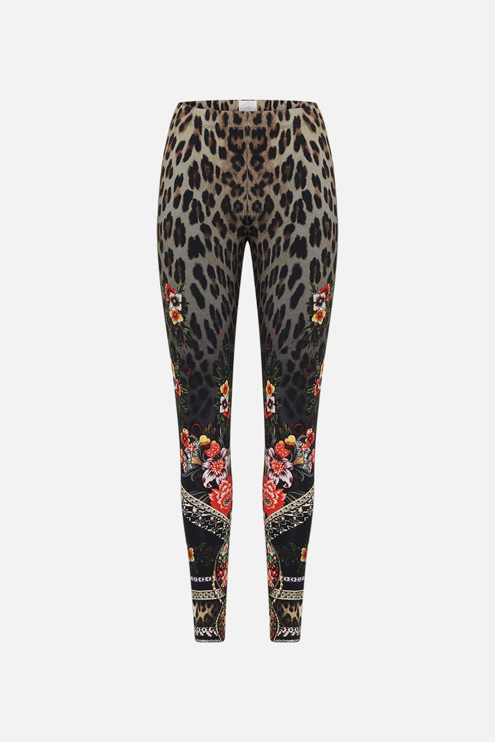 CAMILLA black floral leggings in Volendam Dolls print