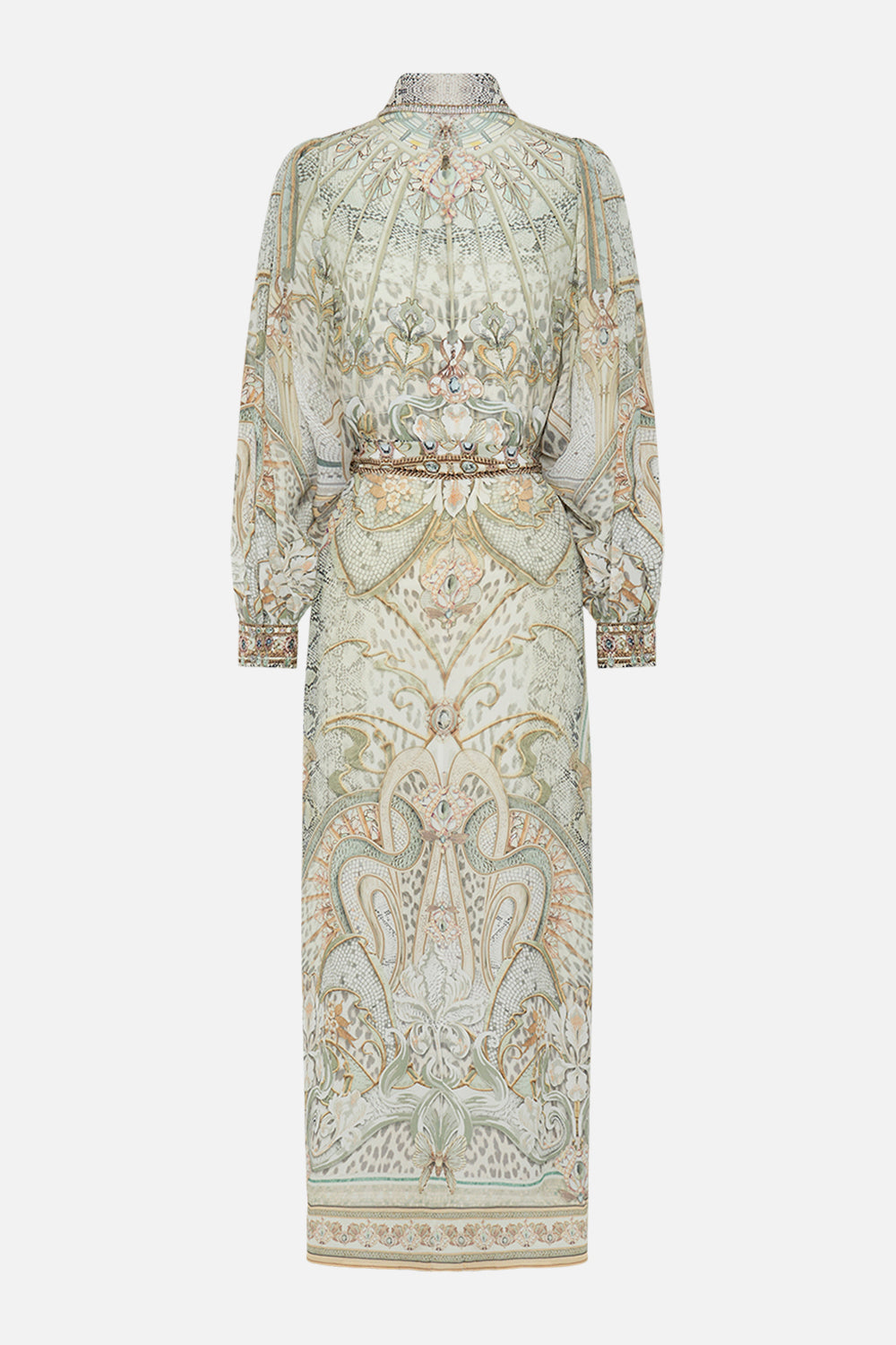 CAMILLA silk shirt in Ivory Tower Tales print