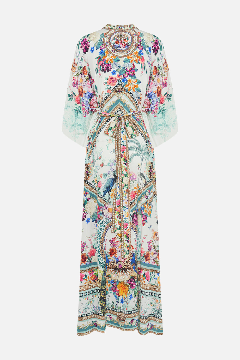 CAMILLA silk kaftan in Plumes and Parterres print