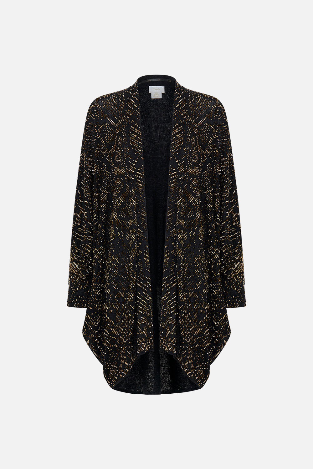 CAMILLA black embellished knit in Nouveau Noir print