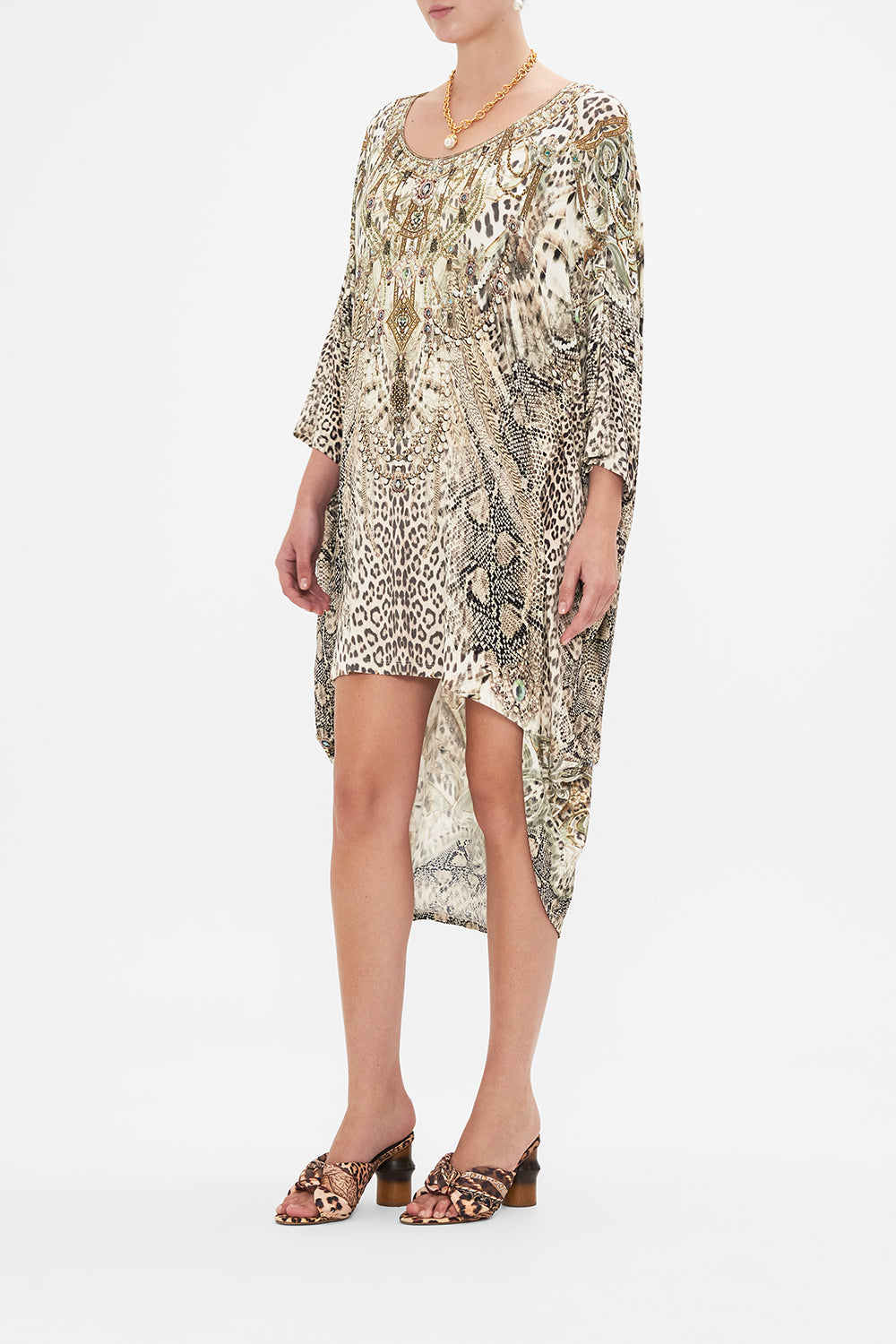 CAMILLA jersey dress in Looking Glass Houses print