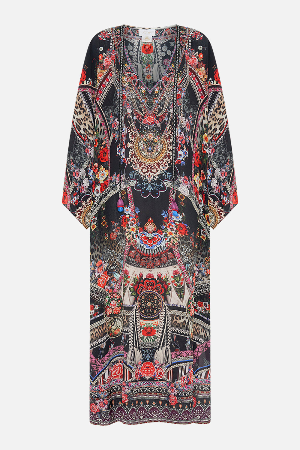 CAMILLA silk kaftan in Volendam Dolls print