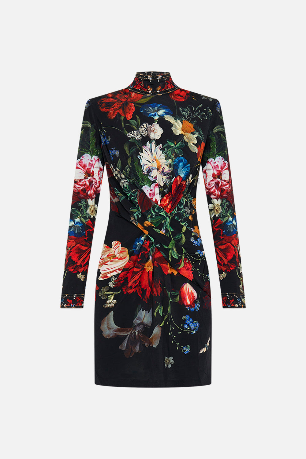 CAMILLA jersey mini dress in A Still Life print