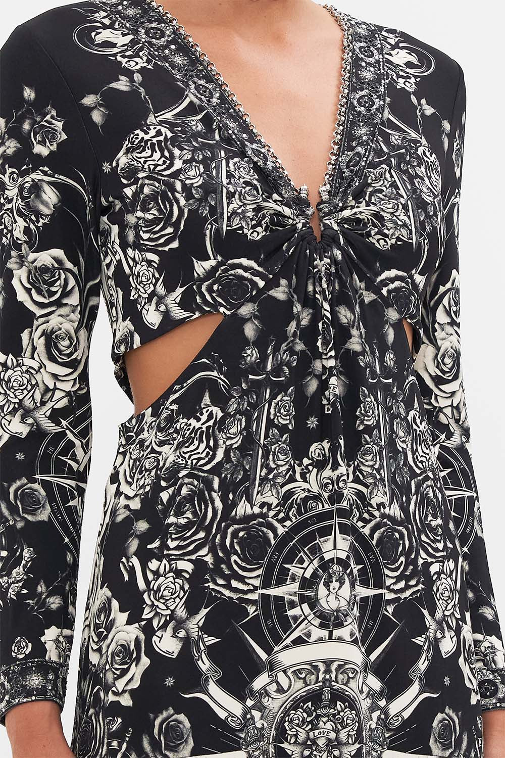 CUT OUT JERSEY DRESS WITH HARDWARE TALES OF TATTOO