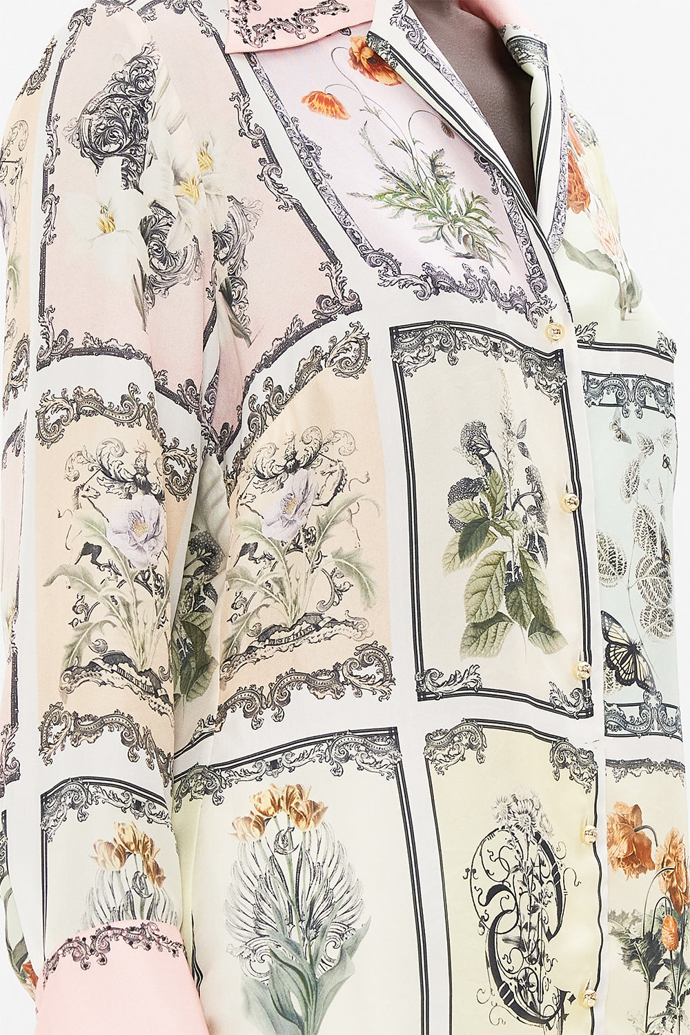 CAMILLA floral ruched cup underwire one piece in Stitched in Time print.