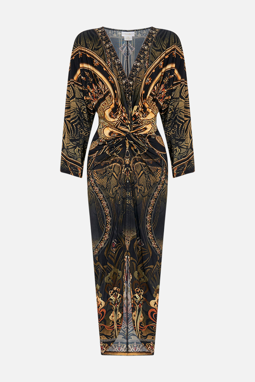 CAMILLA maxi dress in Nouveau Noir print