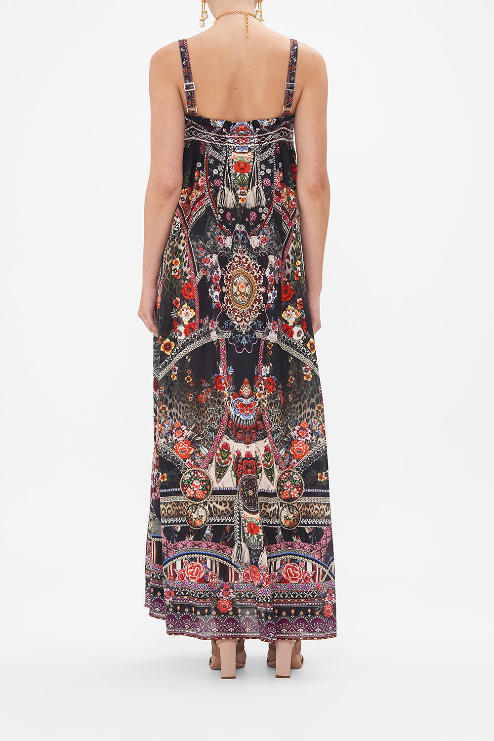 CAMILLA wide strap sundress in Volendam Dolls print