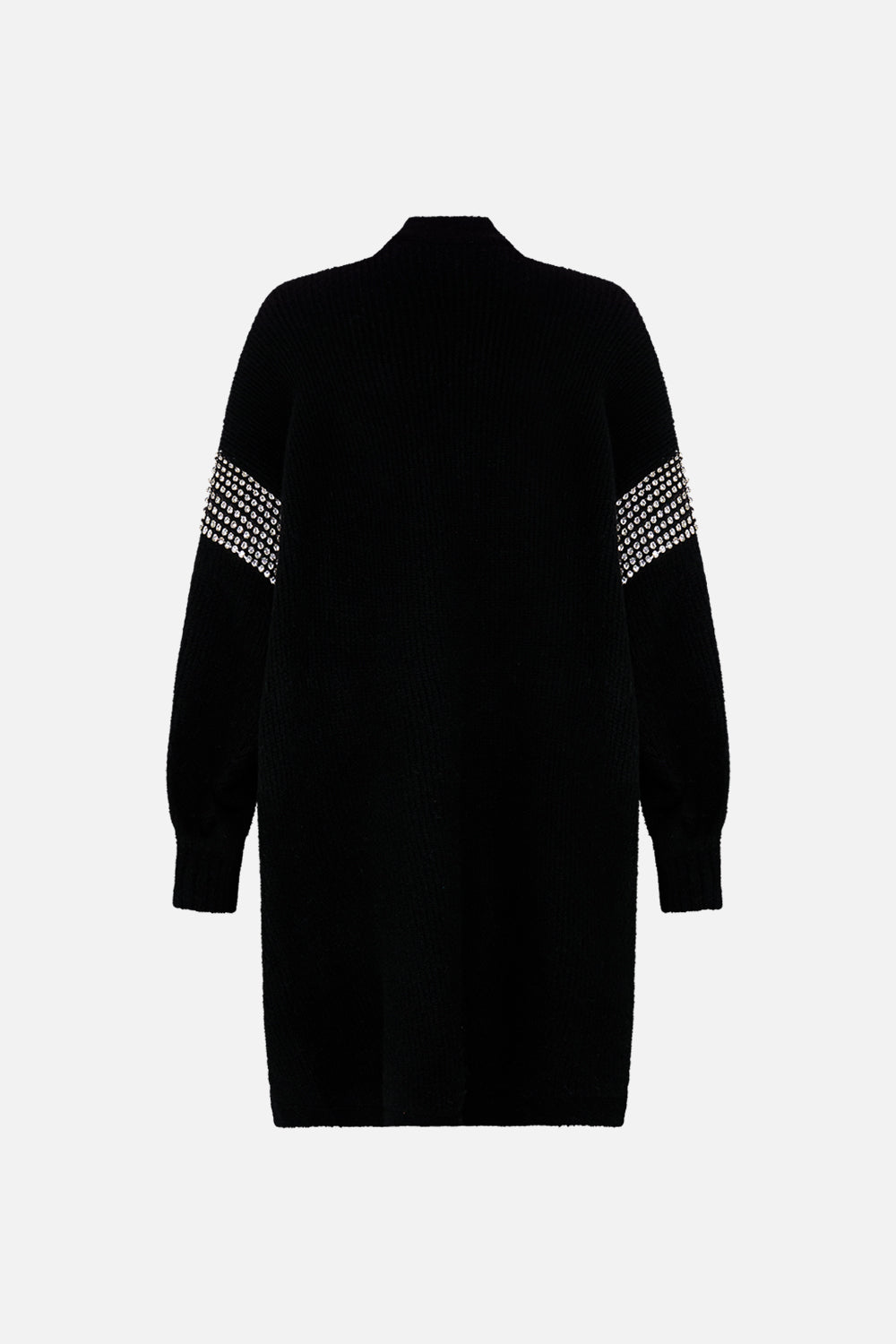 CAMILLA multicolor cocoon knit layer in Magic In The Manuscripts print.