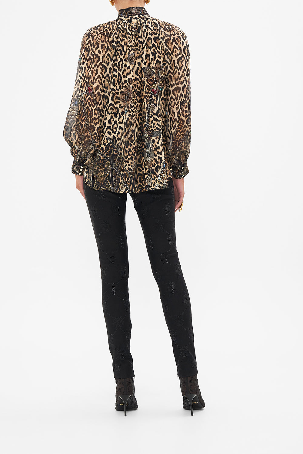 CAMILLA Leopard Raglan Button Up Shirt in Amsterglam