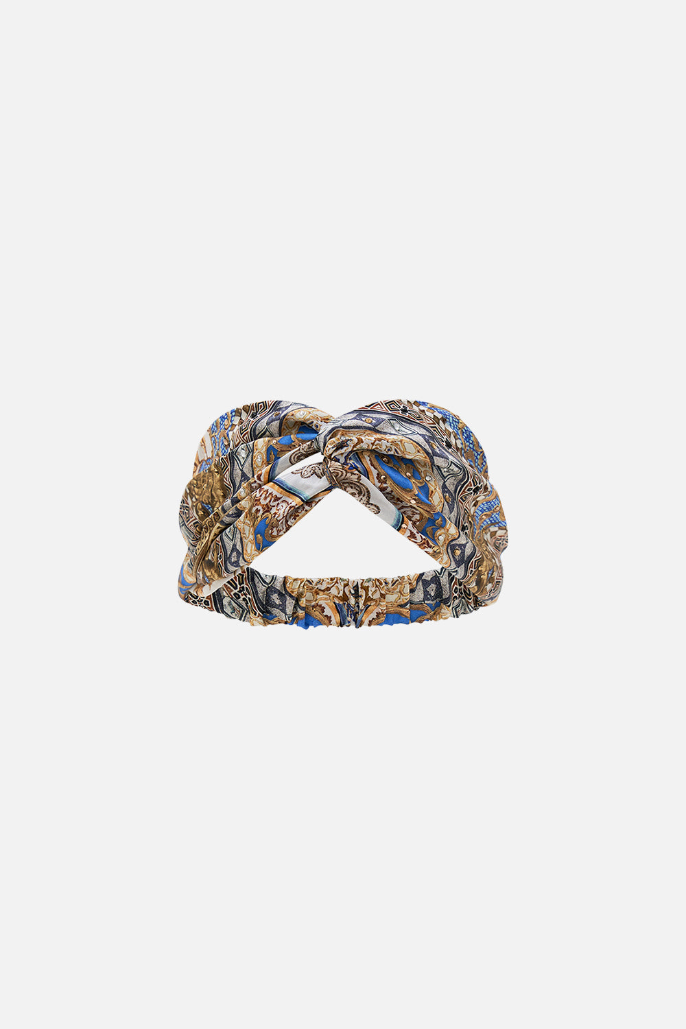 CAMILLA Woven Twist Headband in Make Me Your Mosaic Print
