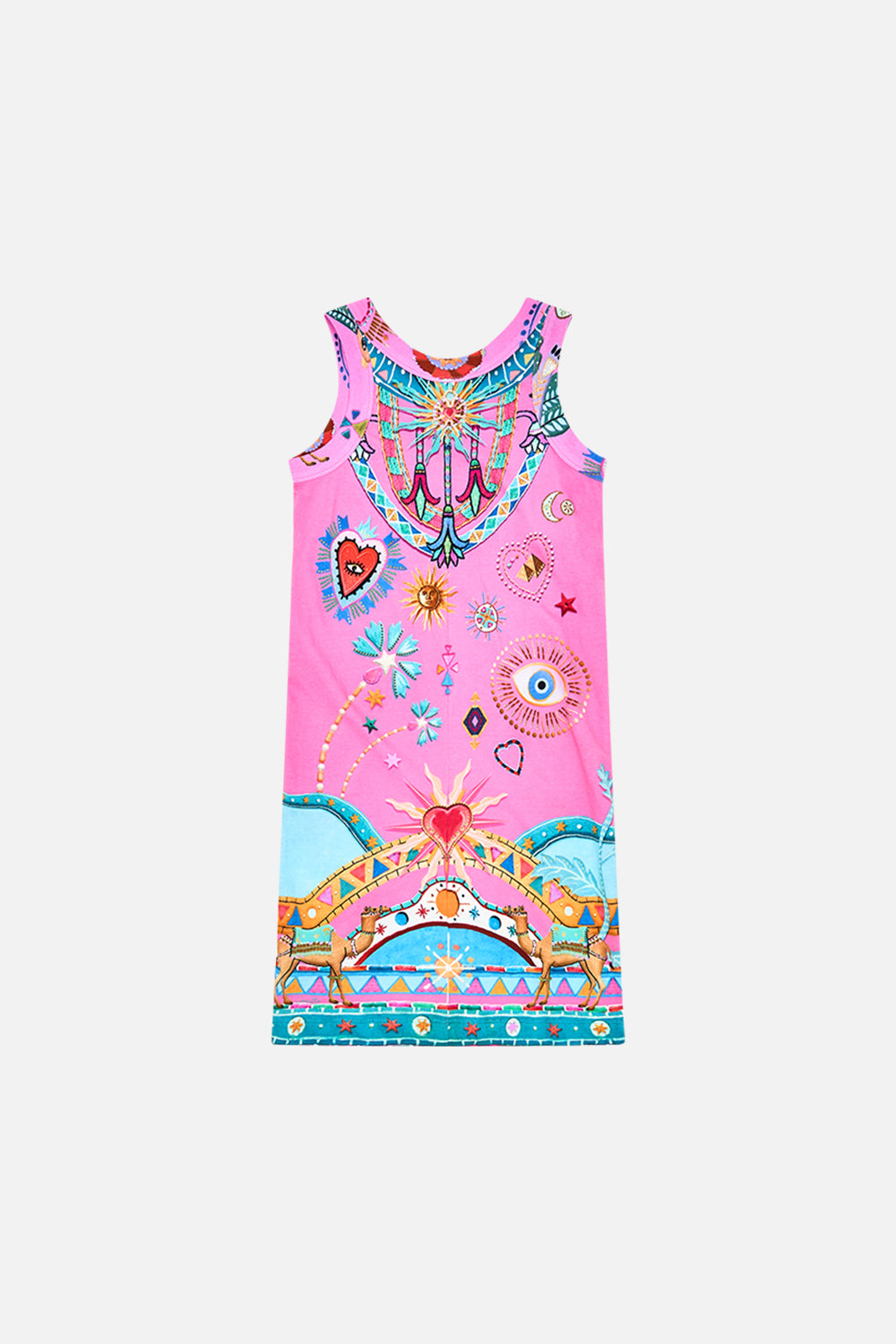 KIDS JERSEY TANK DRESS 4-10 RAINBOW ROADS