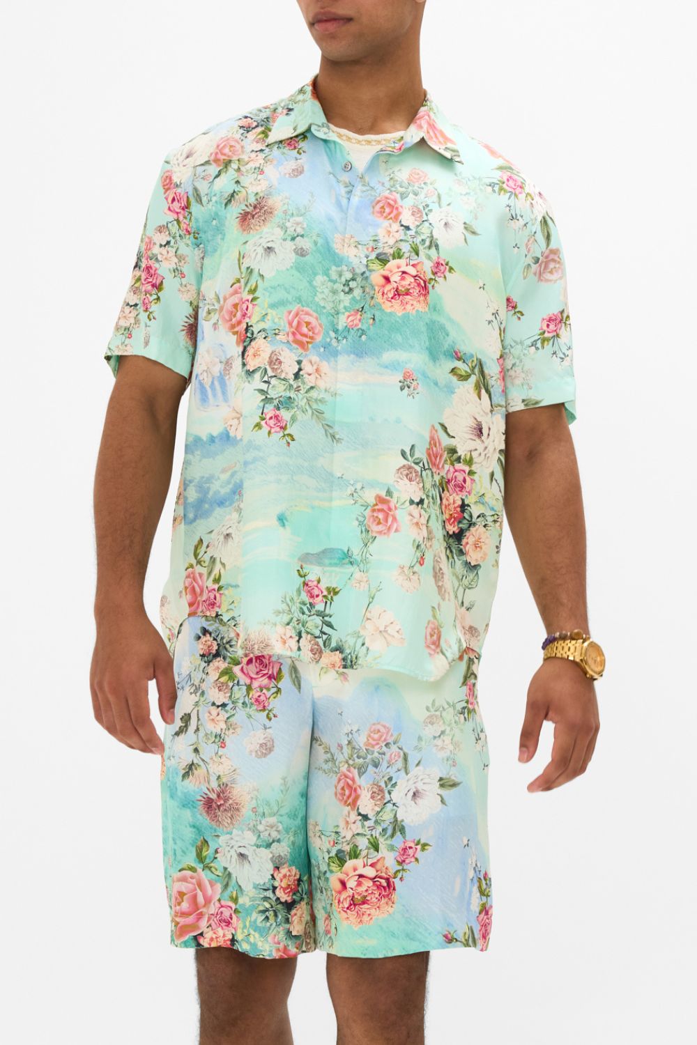 CAMILLA Oversized button through SS shirt in The jewellery museum print.