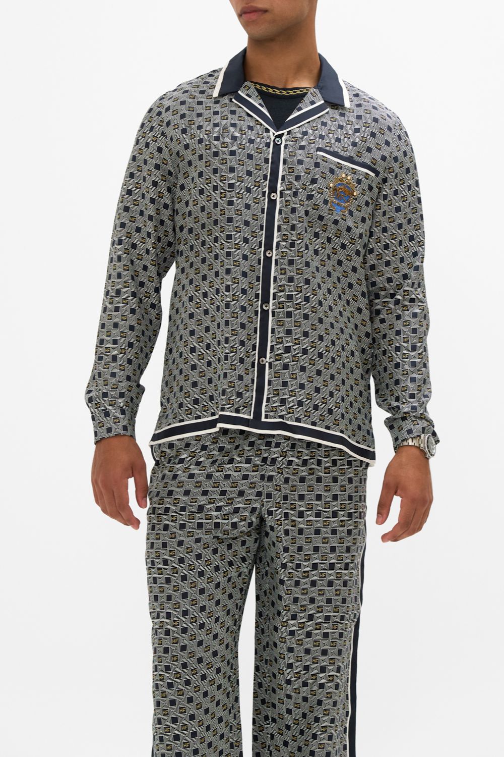 LONG SLEEVE CAMP COLLARED SHIRT RIDDLE OF THE SPHINX