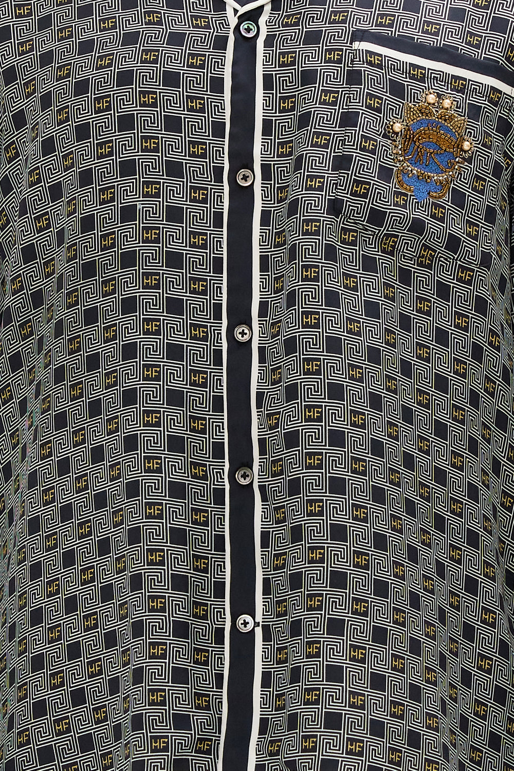 LONG SLEEVE CAMP COLLARED SHIRT RIDDLE OF THE SPHINX