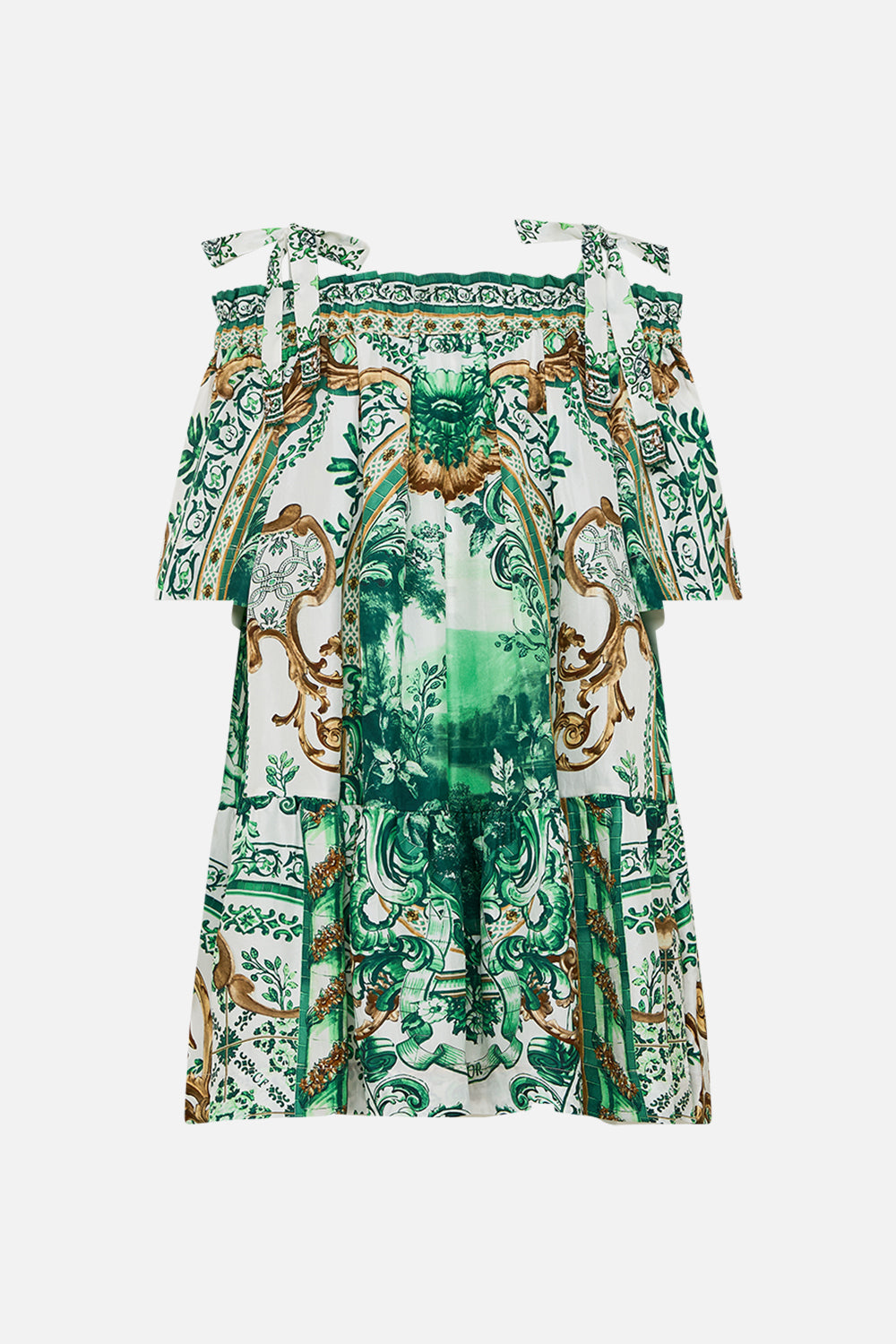 OFF SHOULDER FRILL DRESS WITH STRAPS CORRIDOR OF CALM