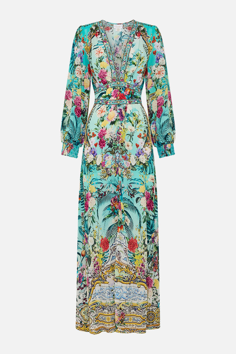 BUTTON DRESS WITH SHAPED WAISTBAND GARDENS OF QUELUZ