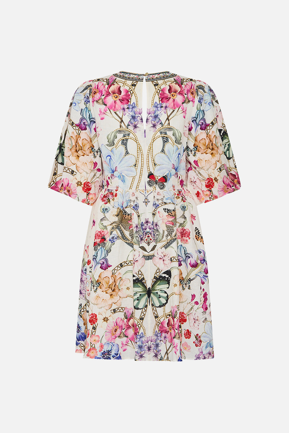 V NECK PUFF SLEEVE SHORT DRESS MONSERRATE MAGIC