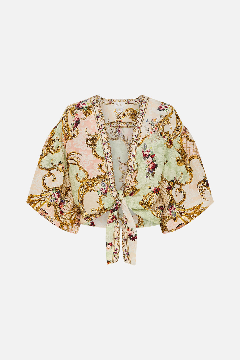 TIE FRONT PUFF SLEEVE TOP THE QUEENS QUARTERS