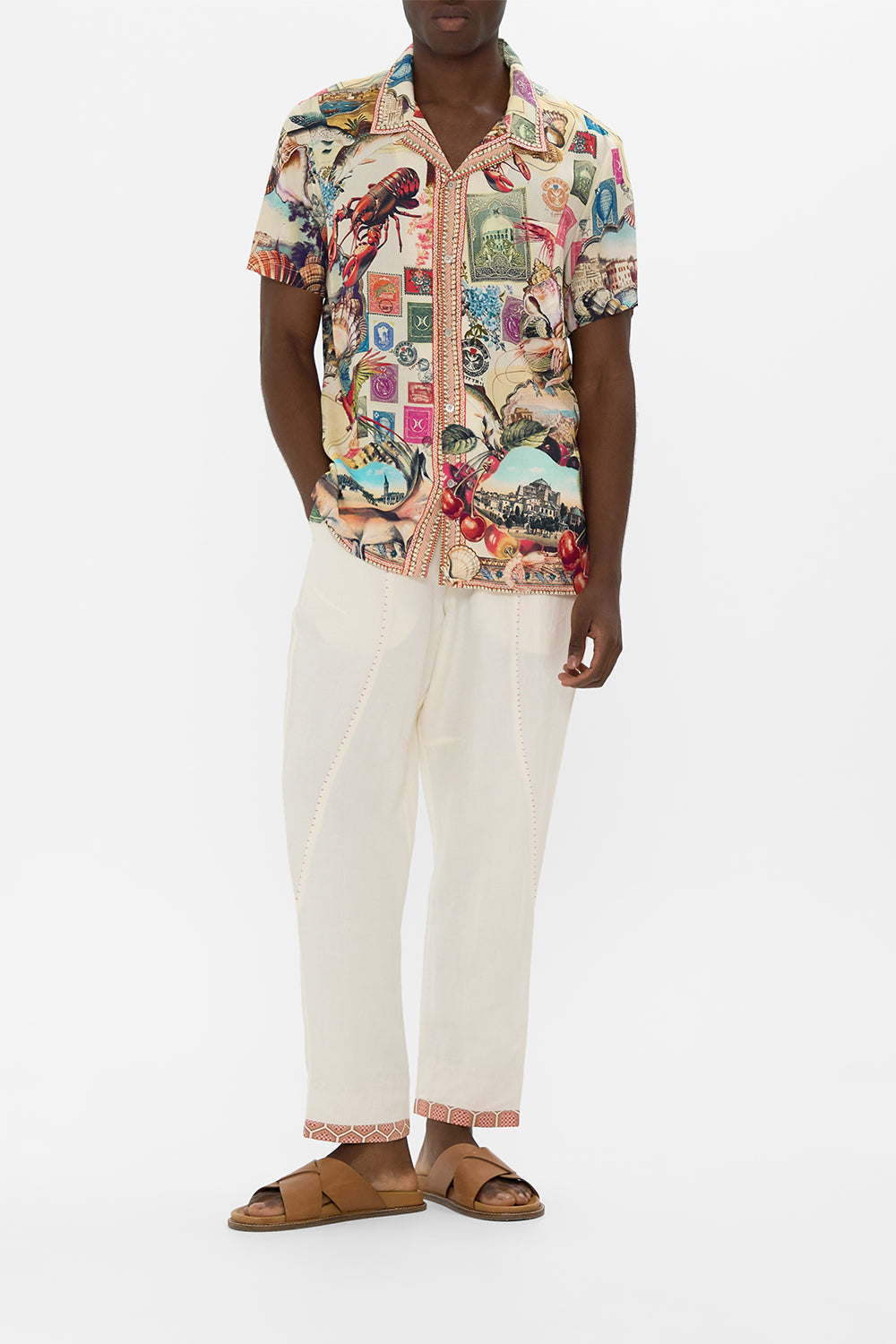 SHORT SLEEVE CAMP COLLARED SHIRT NOTES FROM THE ROAD