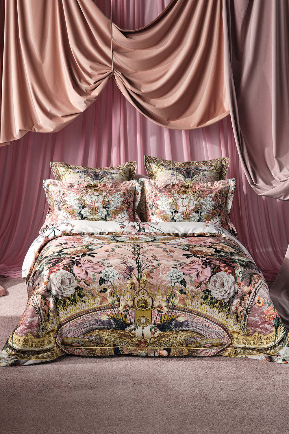 Product view of CAMILLA floral quilt cover set in Kissed By The Prince print