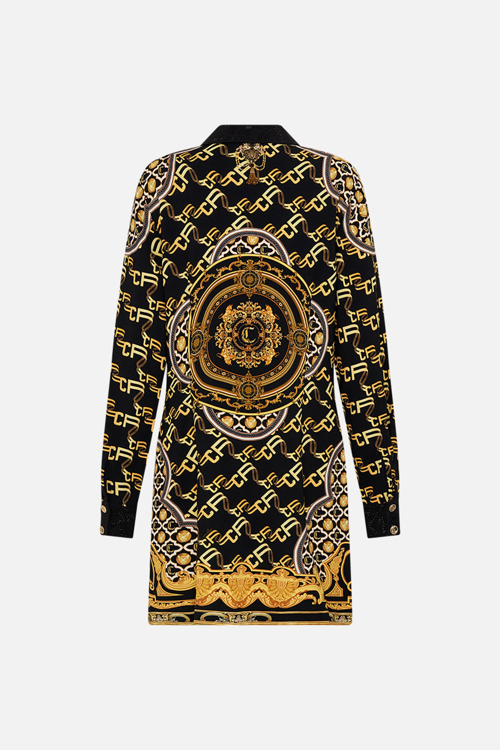 Video of model wearing CAMILLA long sleeve dress in Tether Me Not print