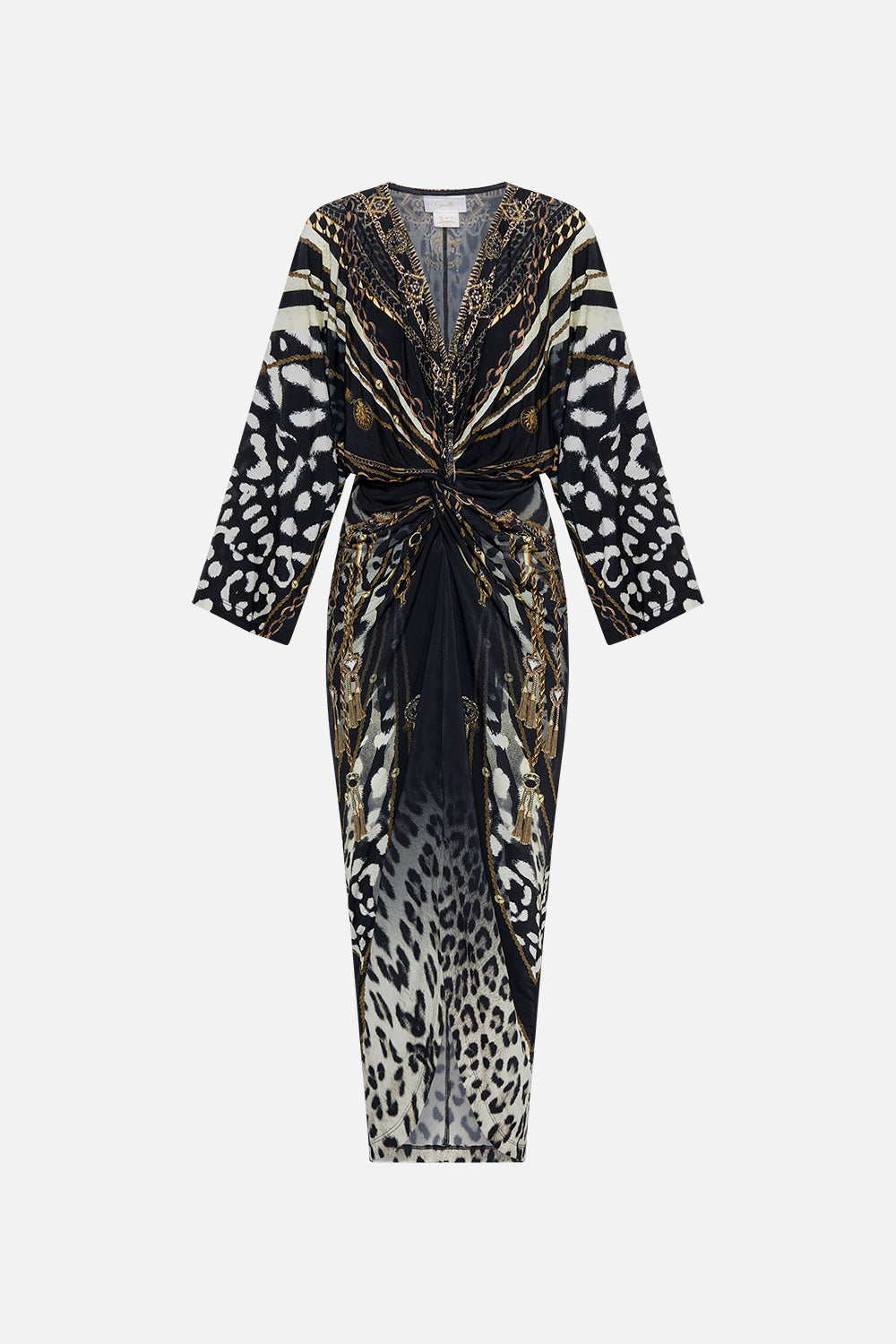 LONG SPLIT FRONT TWIST DRESS UNTAMED ROYALTY