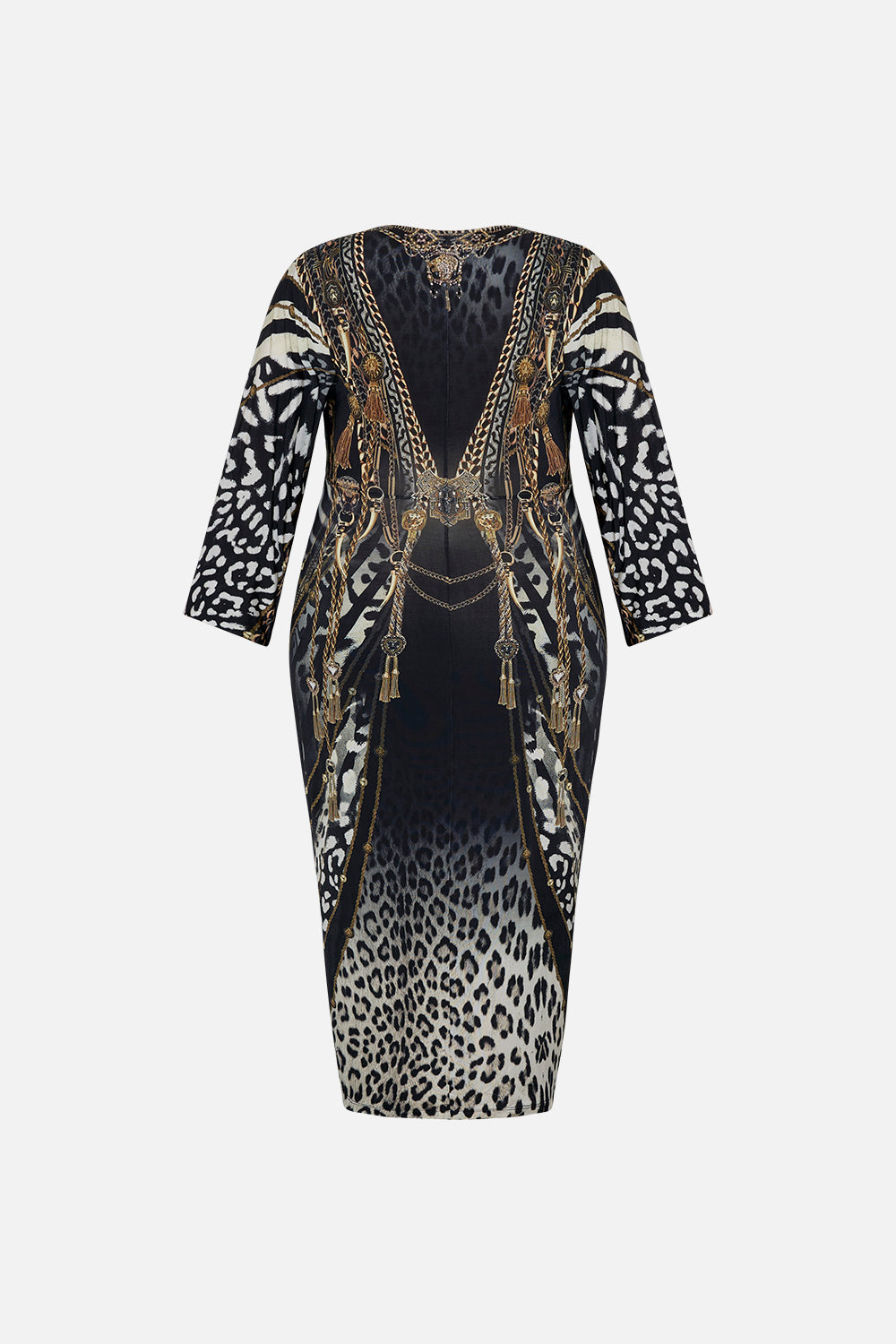 LONG SPLIT FRONT TWIST DRESS UNTAMED ROYALTY