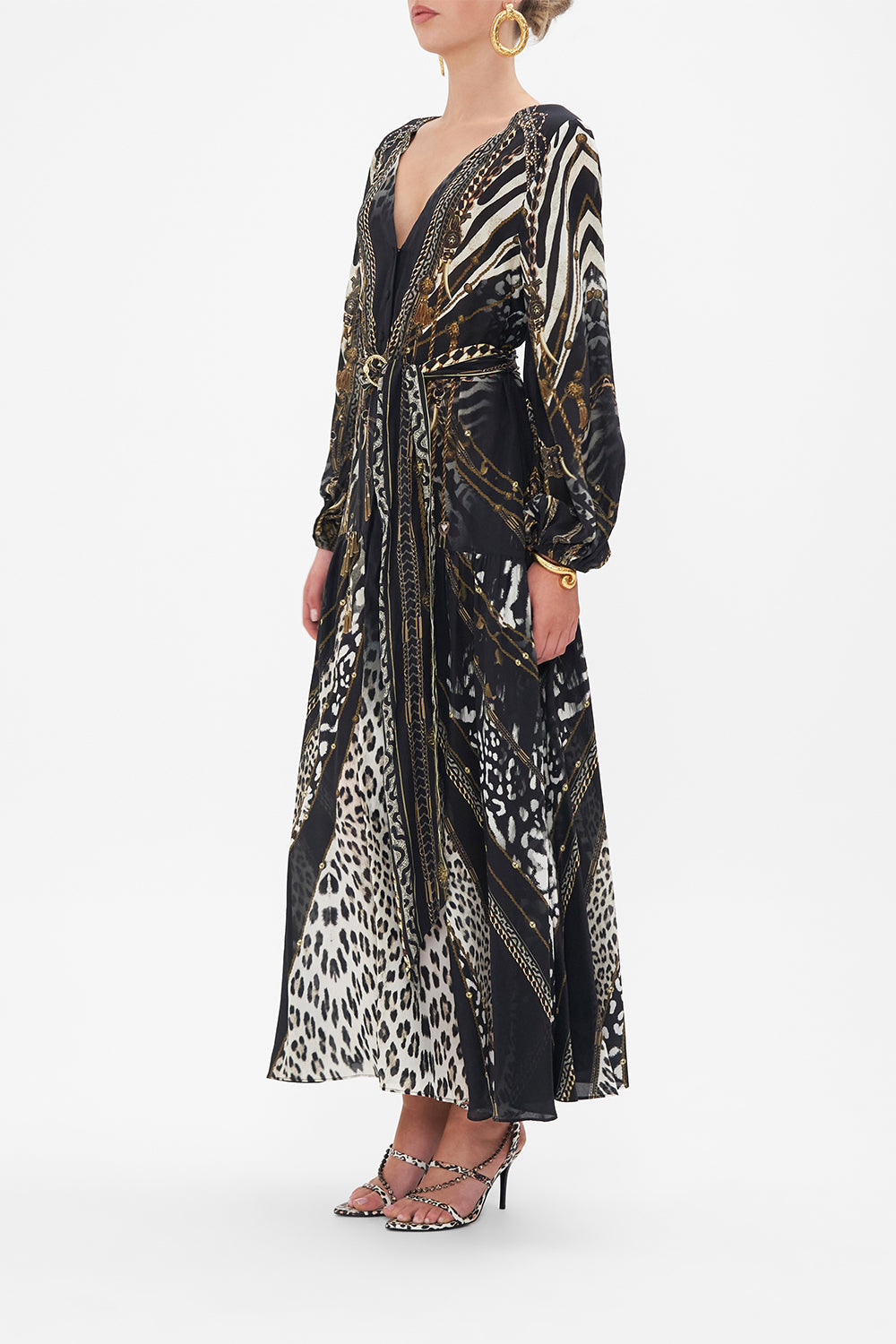 V NECK DRESS WITH BELT UNTAMED ROYALTY