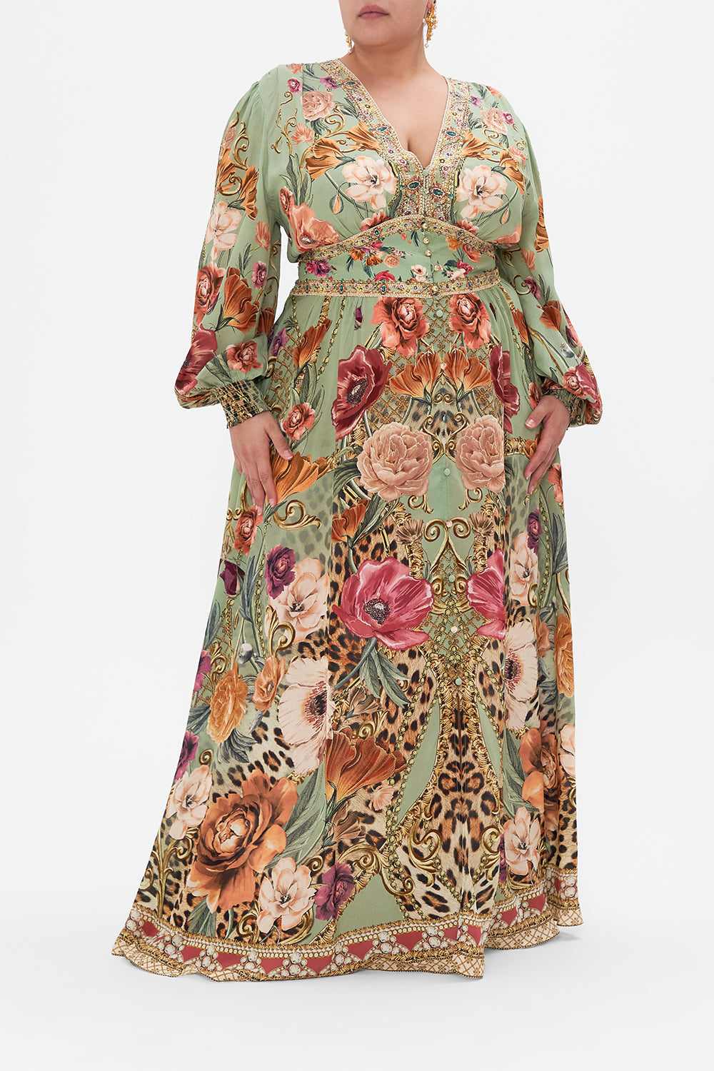 BUTTON DRESS WITH SHAPED WAISTBAND GROW AND GLOW