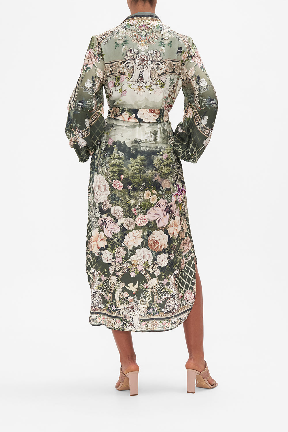 HIGH LOW MIDI SHIRT DRESS GARDEN OF GOOD FORTUNE