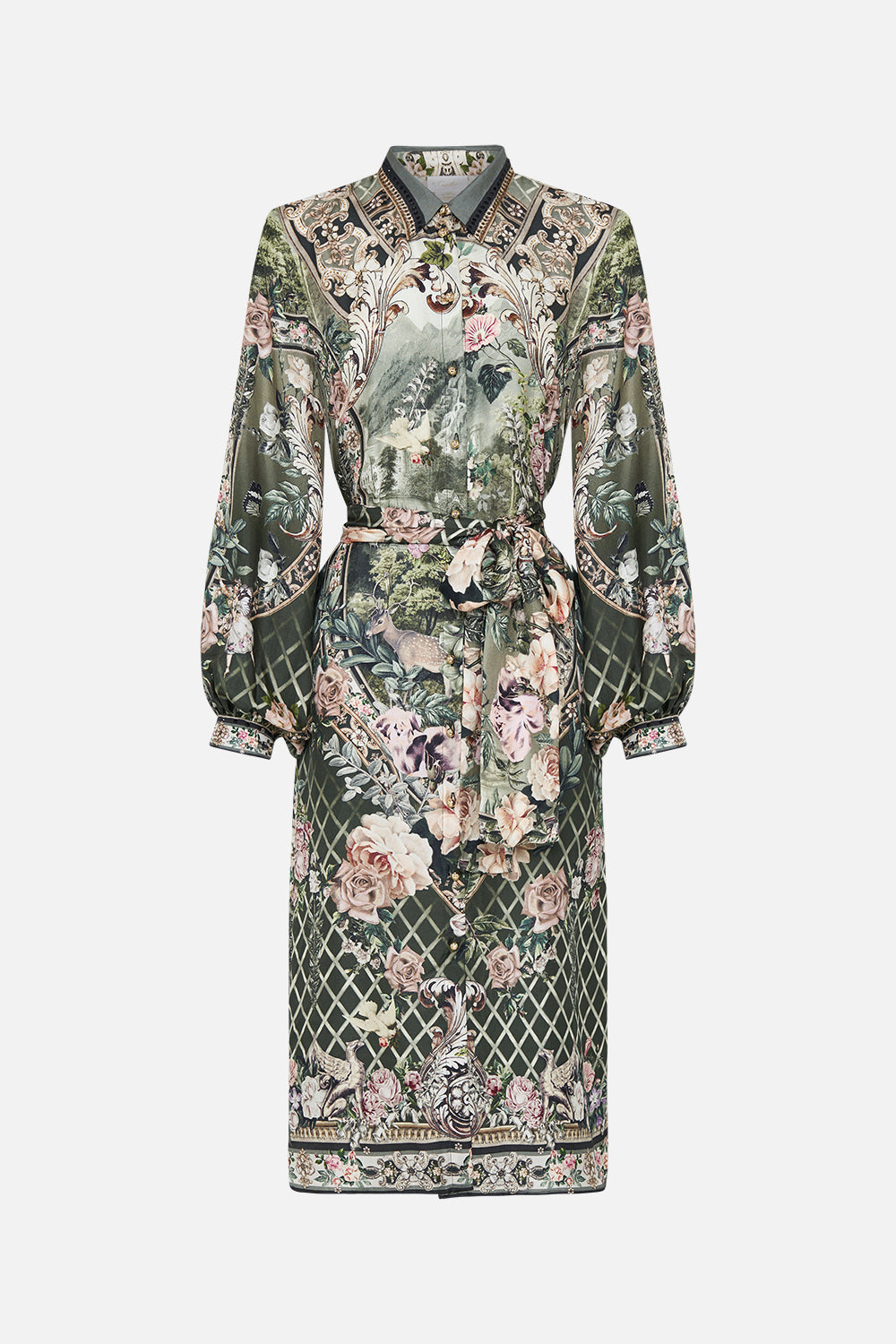 HIGH LOW MIDI SHIRT DRESS GARDEN OF GOOD FORTUNE