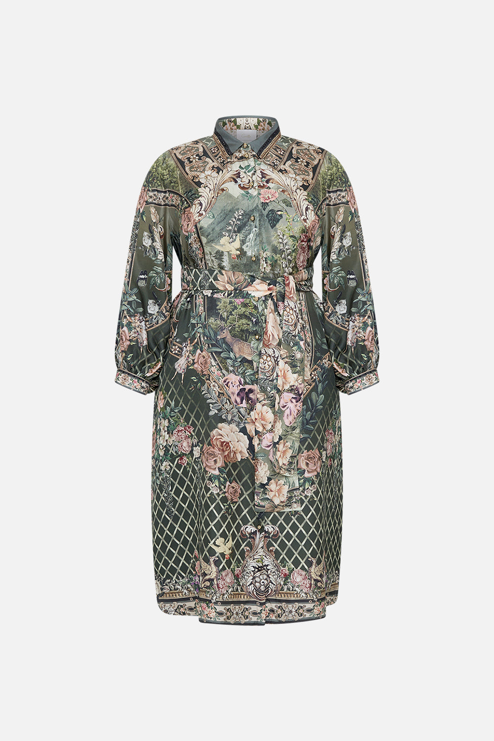 HIGH LOW MIDI SHIRT DRESS GARDEN OF GOOD FORTUNE