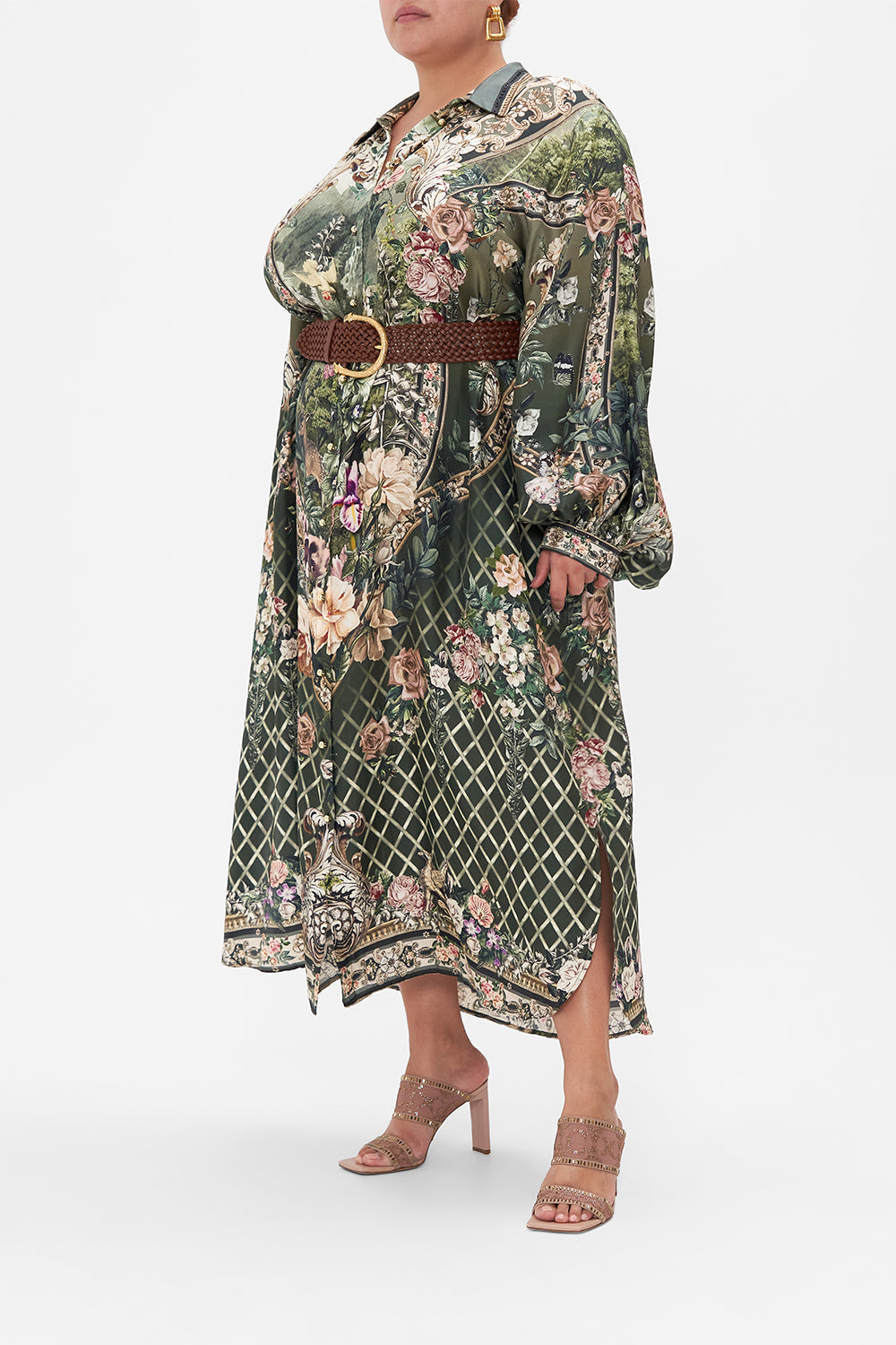 HIGH LOW MIDI SHIRT DRESS GARDEN OF GOOD FORTUNE