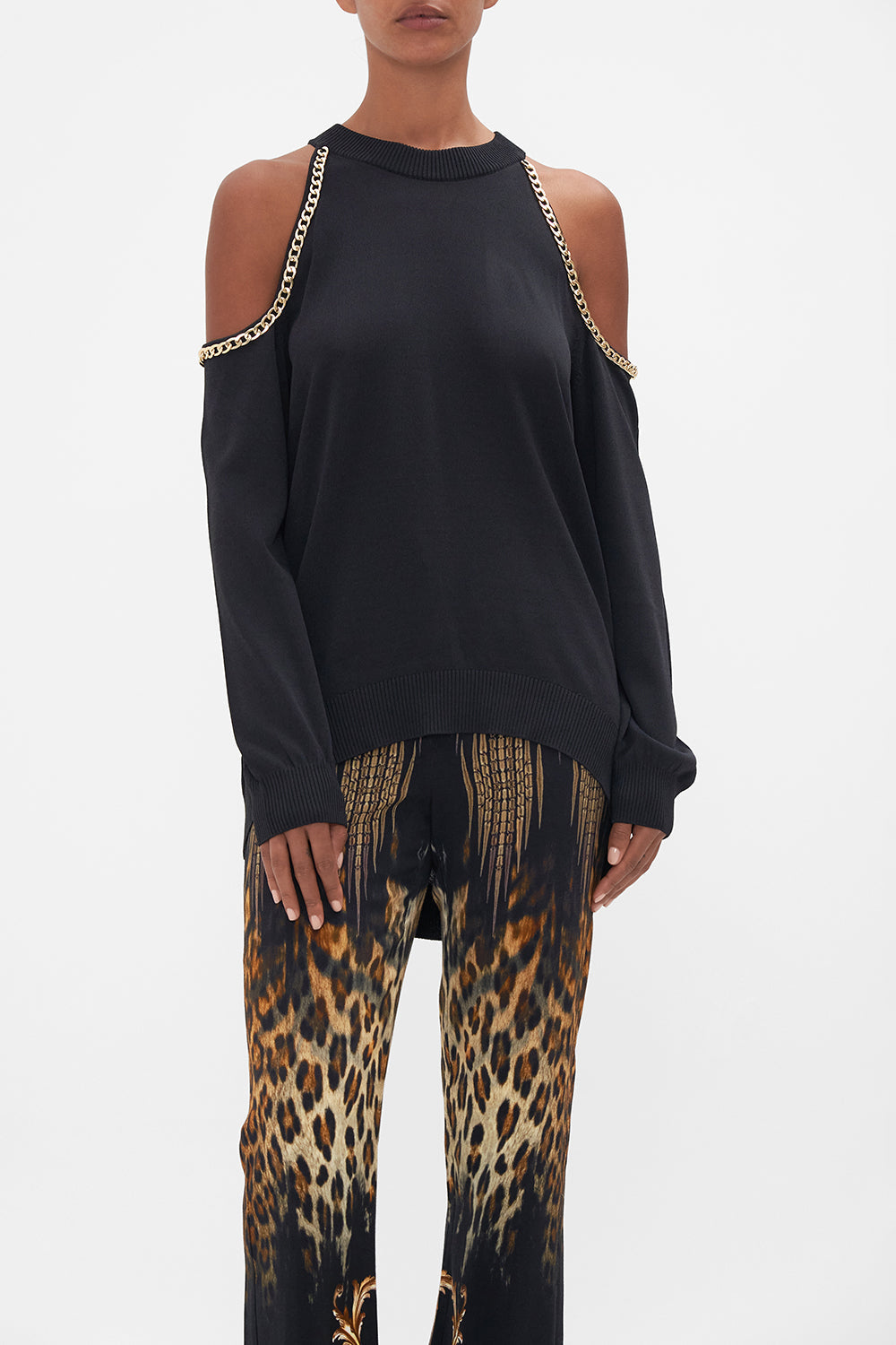 RELAXED COLD SHOULDER JUMPER TETHER ME NOT