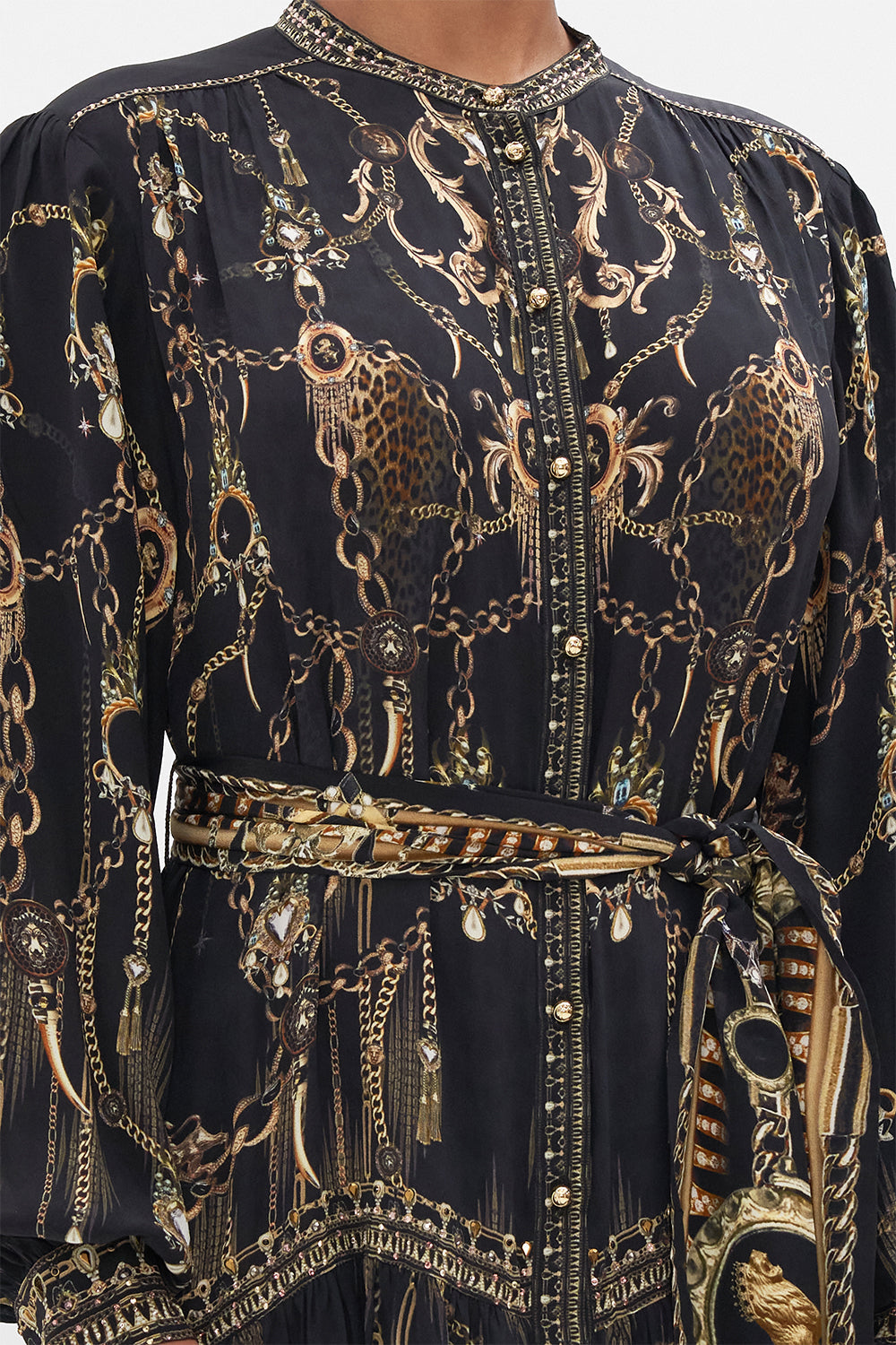 BUTTON THROUGH DRESS WITH YOKE JUNGLE DREAMING