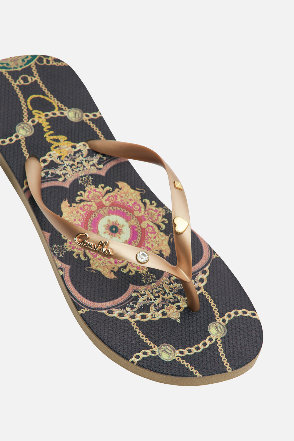 Detail product view of CAMILLA thongs in Jealousy And Jewels print