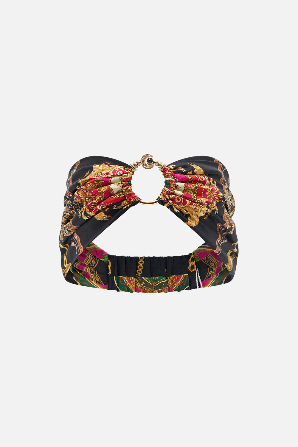 Product view of CAMILLA silk ring detail headband Jealousy And Jewels print