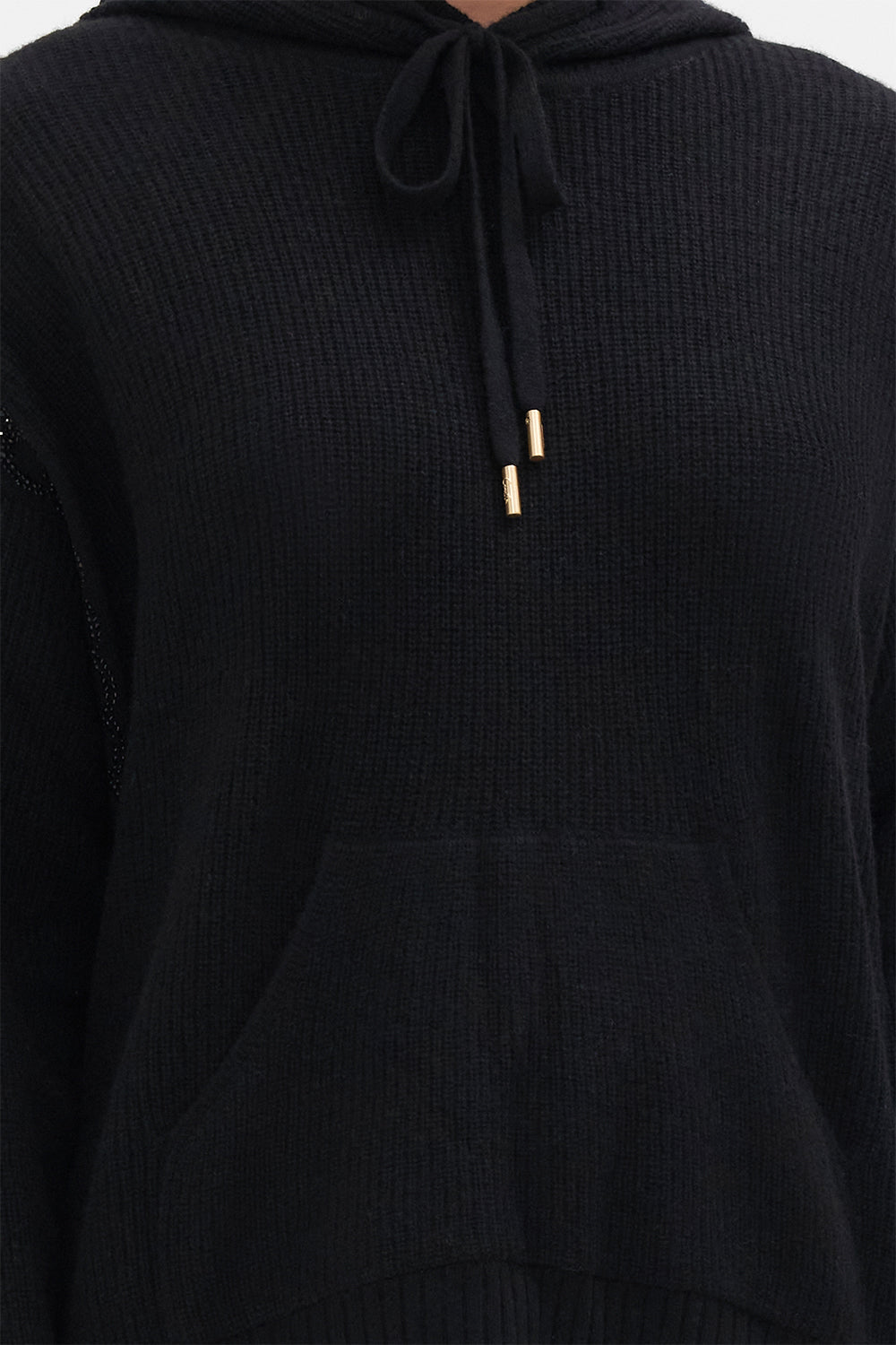 WOOL CASHMERE BLEND KNIT HOODIE LIONS MANE