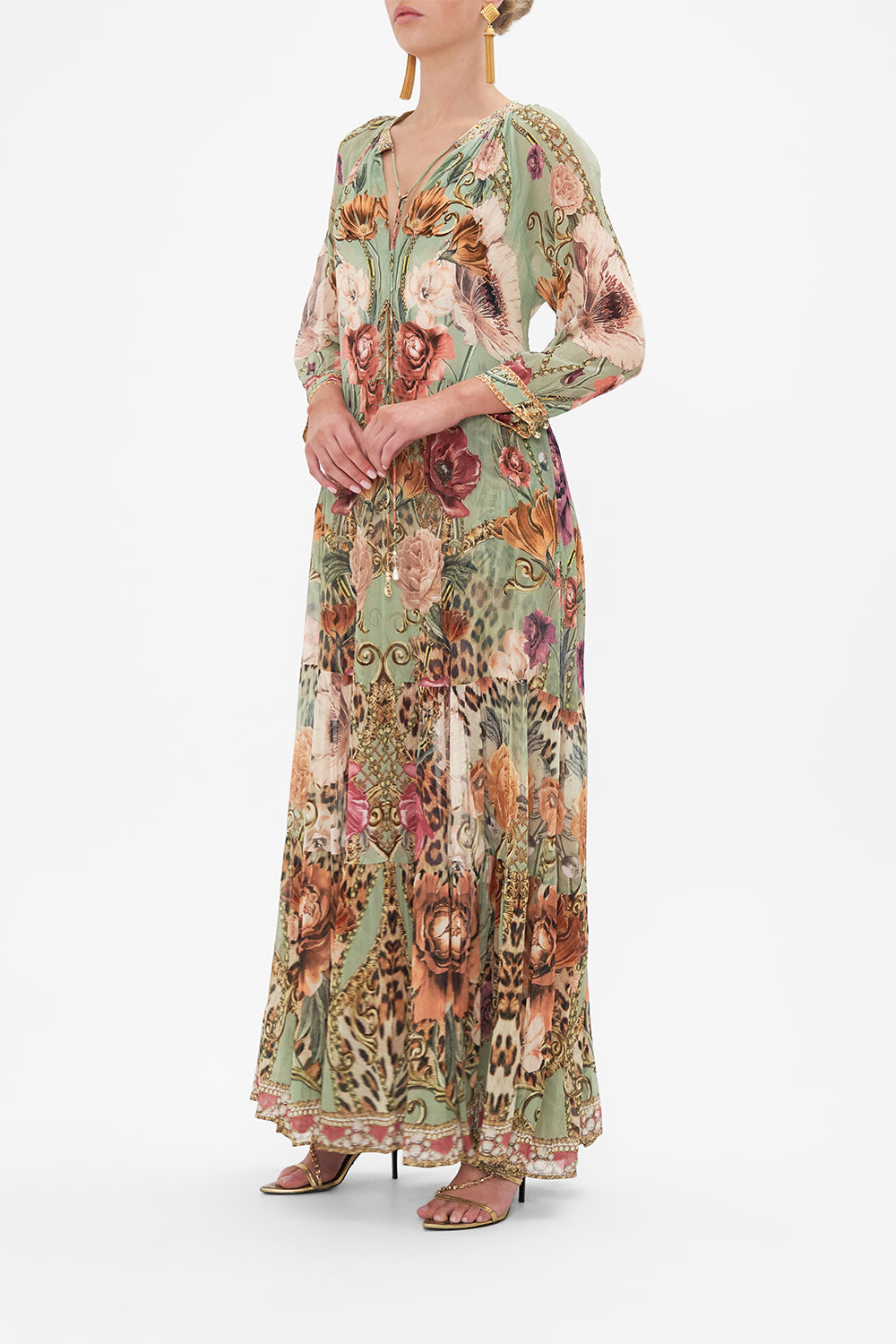 LONG GATHERED PANEL DRESS GROW AND GLOW