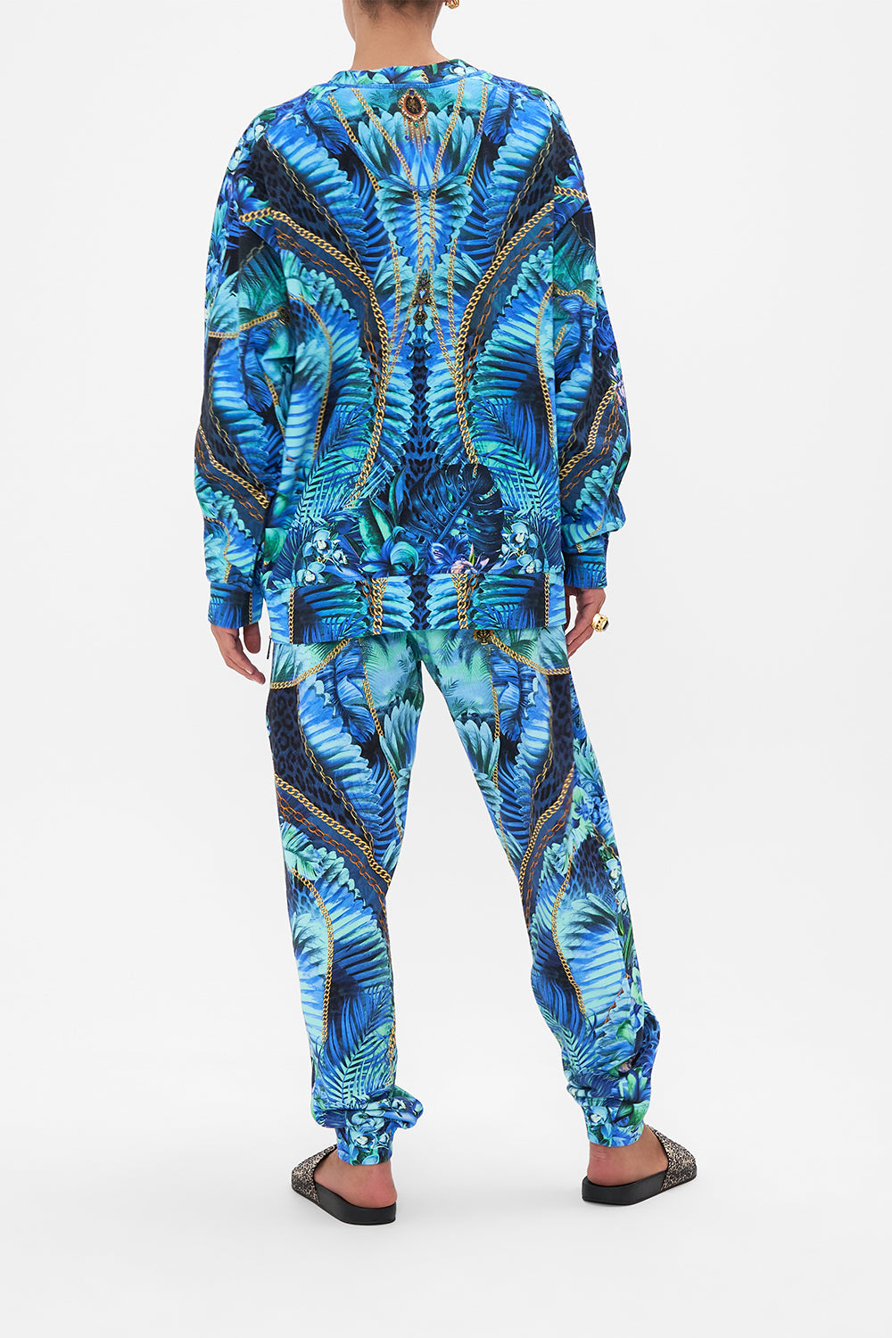 SIDE ZIP CONTRAST STRIPE OVERSIZED SWEATER SONG OF THE JUNGLE