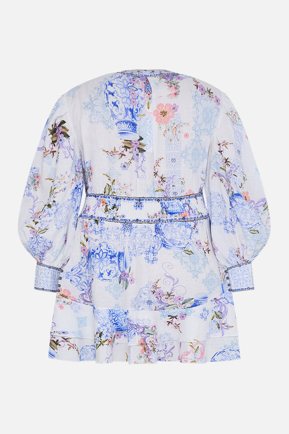 BUTTON FRONT FRILL DRESS PAINT ME POSITANO