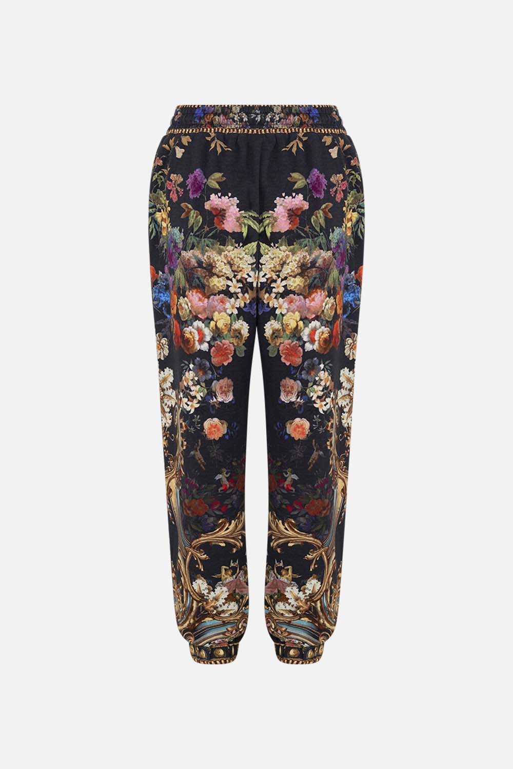 Video of model wearing CAMILLA printed track pants in Play Your Cards Right print