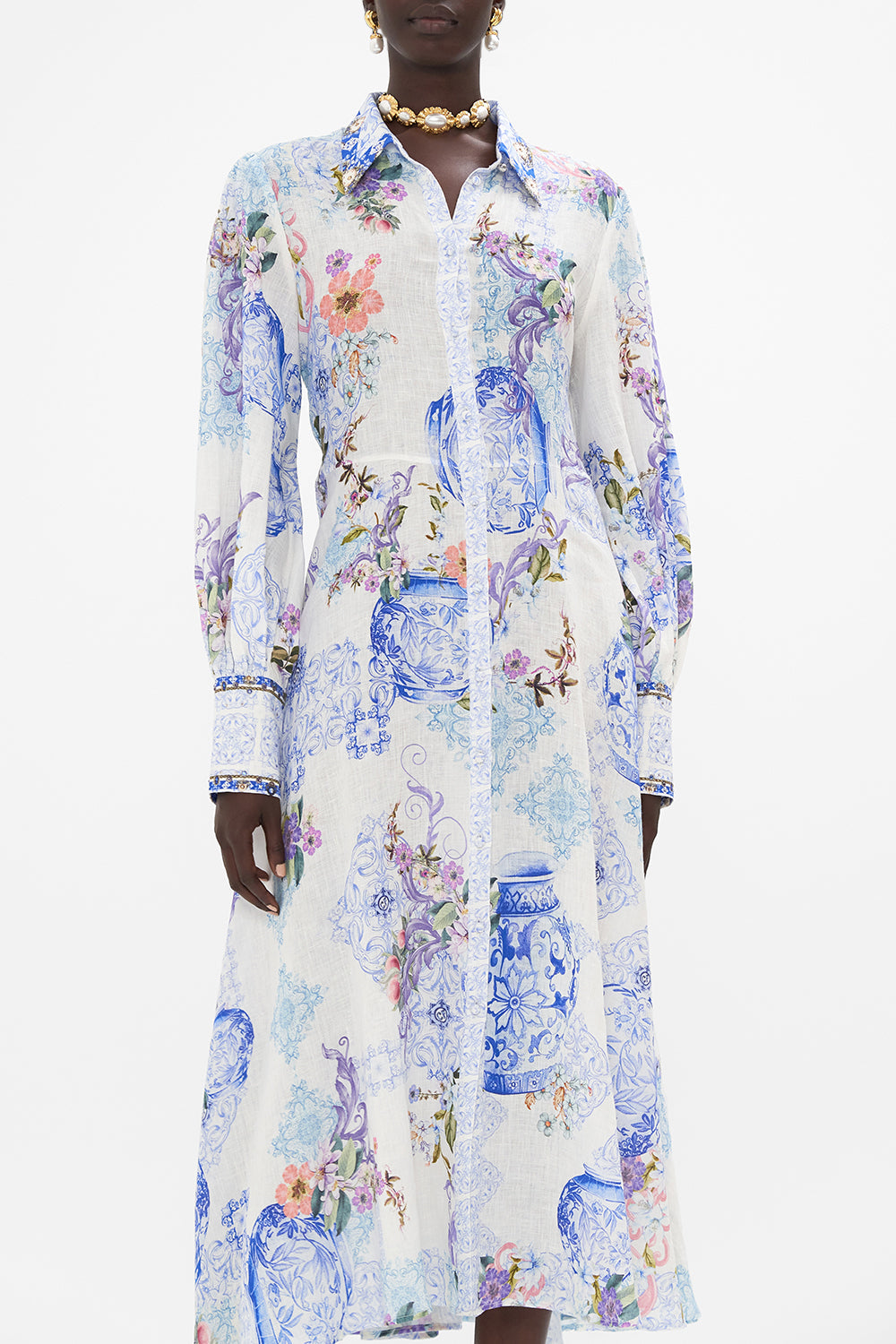 WAIST TIE SHIRT DRESS PAINT ME POSITANO