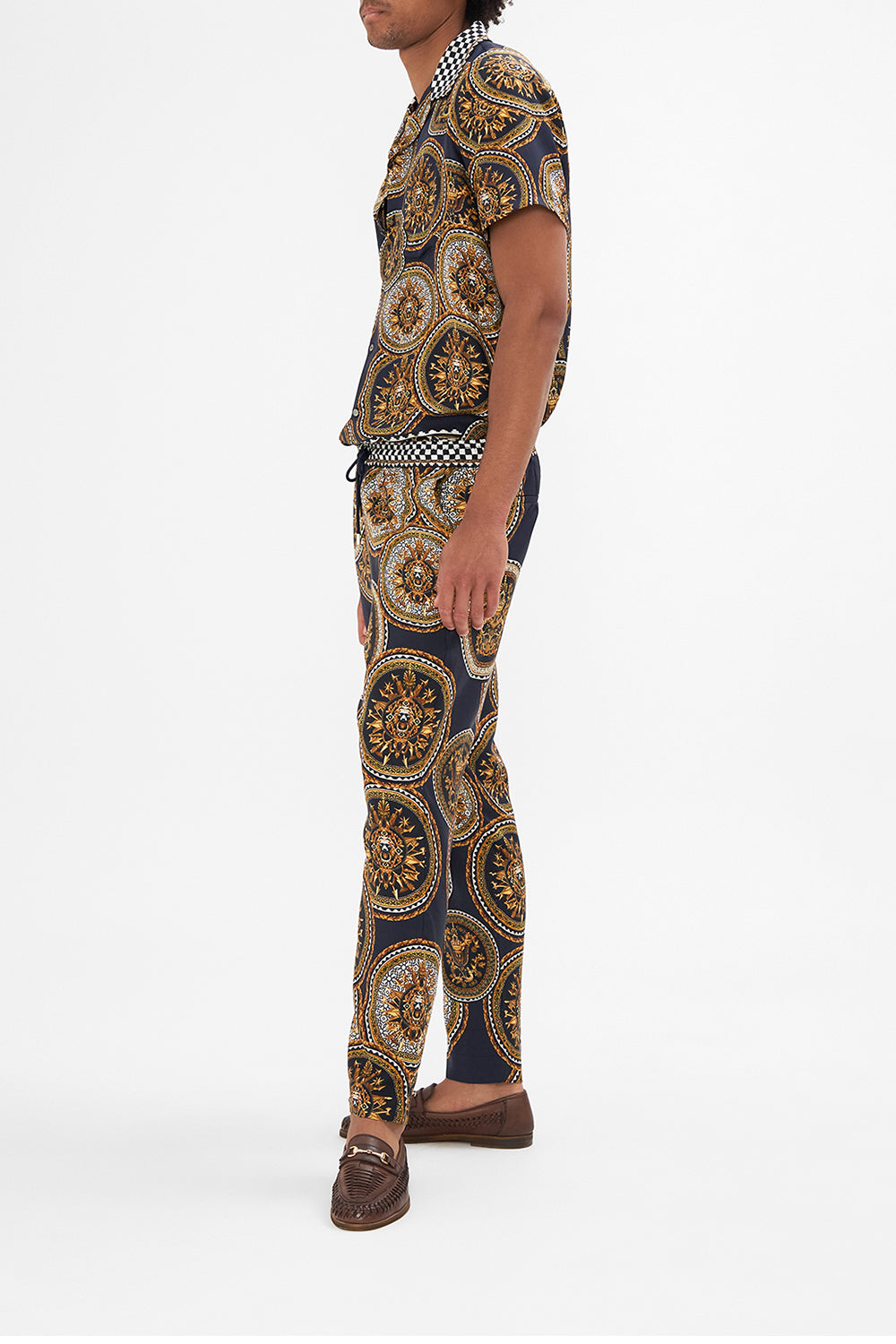 STRAIGHT LEG ELASTICATED WAIST PANT DUOMO KALEIDO