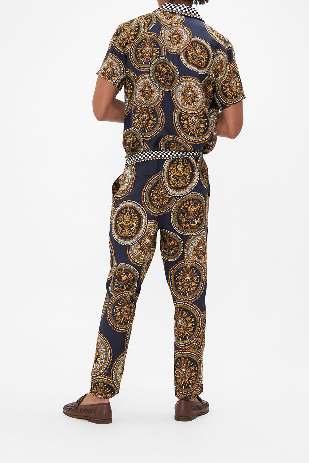 STRAIGHT LEG ELASTICATED WAIST PANT DUOMO KALEIDO