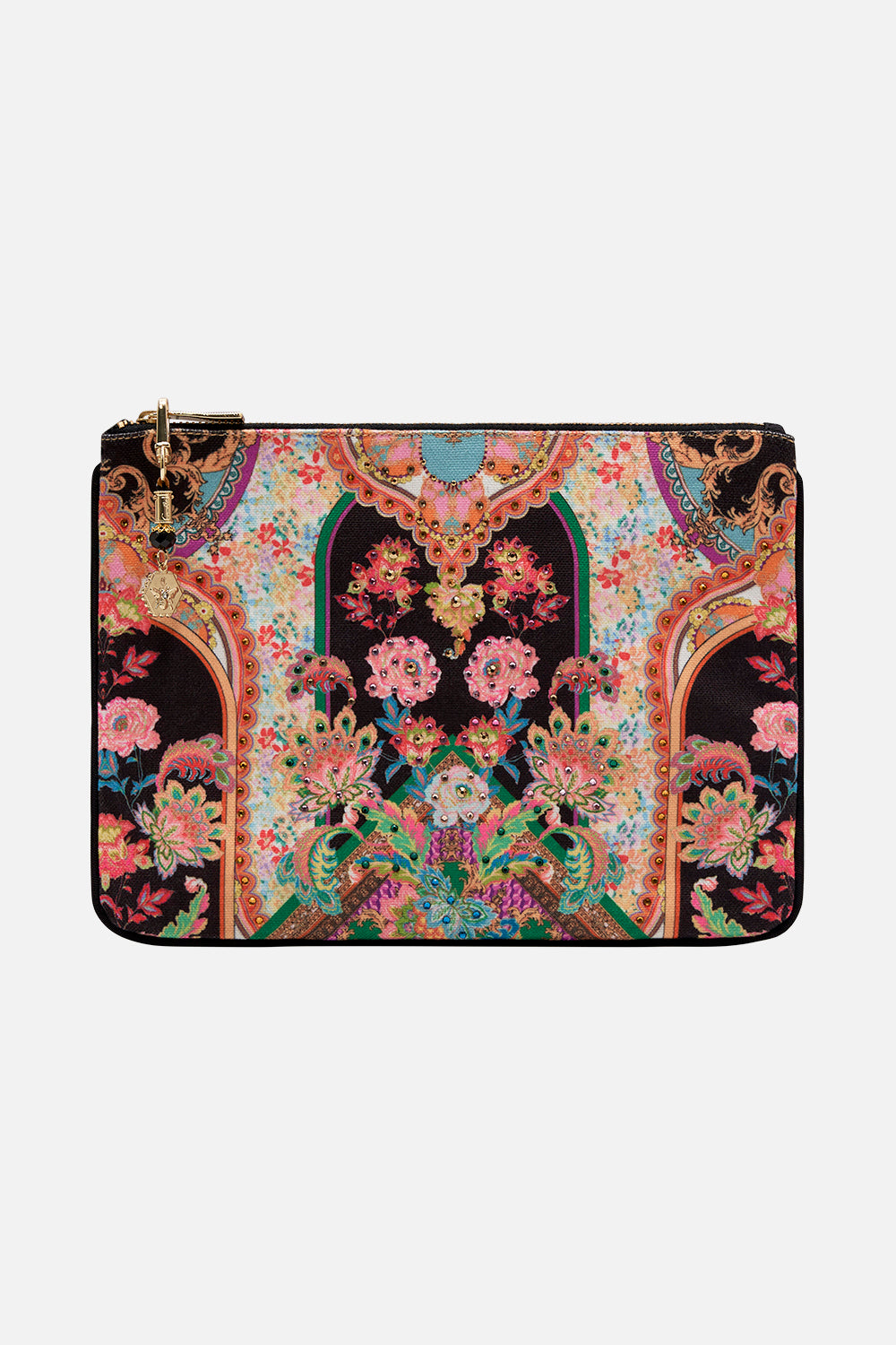Product view of CAMILLA small clutch in Sundowners in Sicily print
