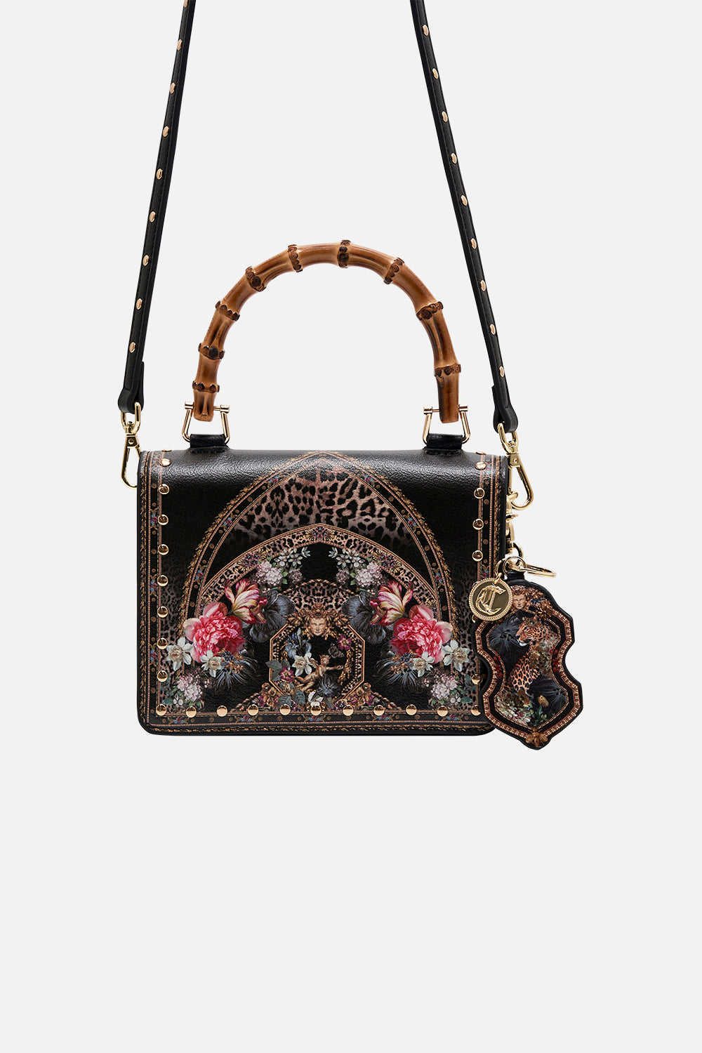 Product view of CAMILLA floral print cross body bag in A Night At The Opera print