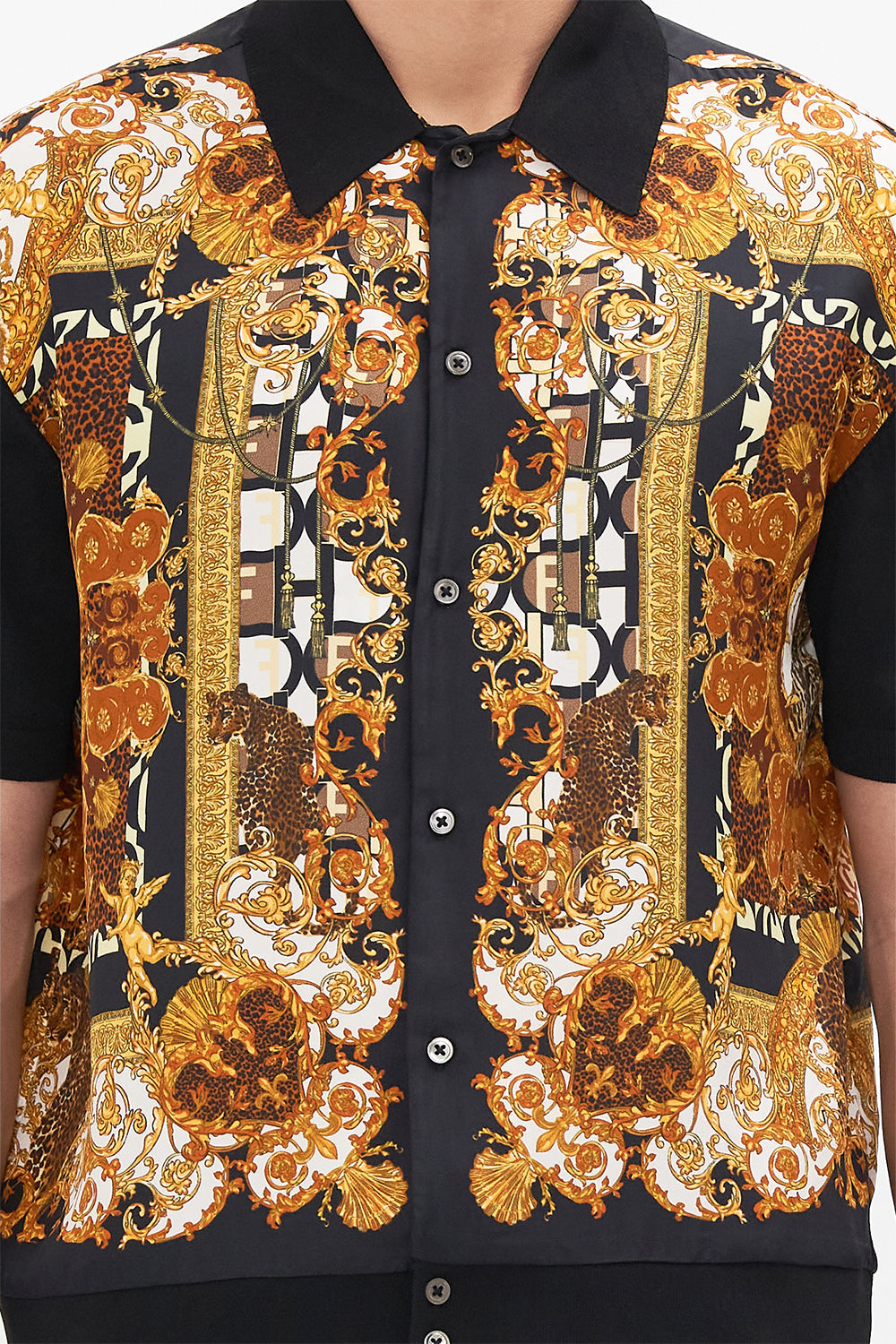 MEN'S KNIT SLEEVE SILK SHIRT FEELING FRESCO