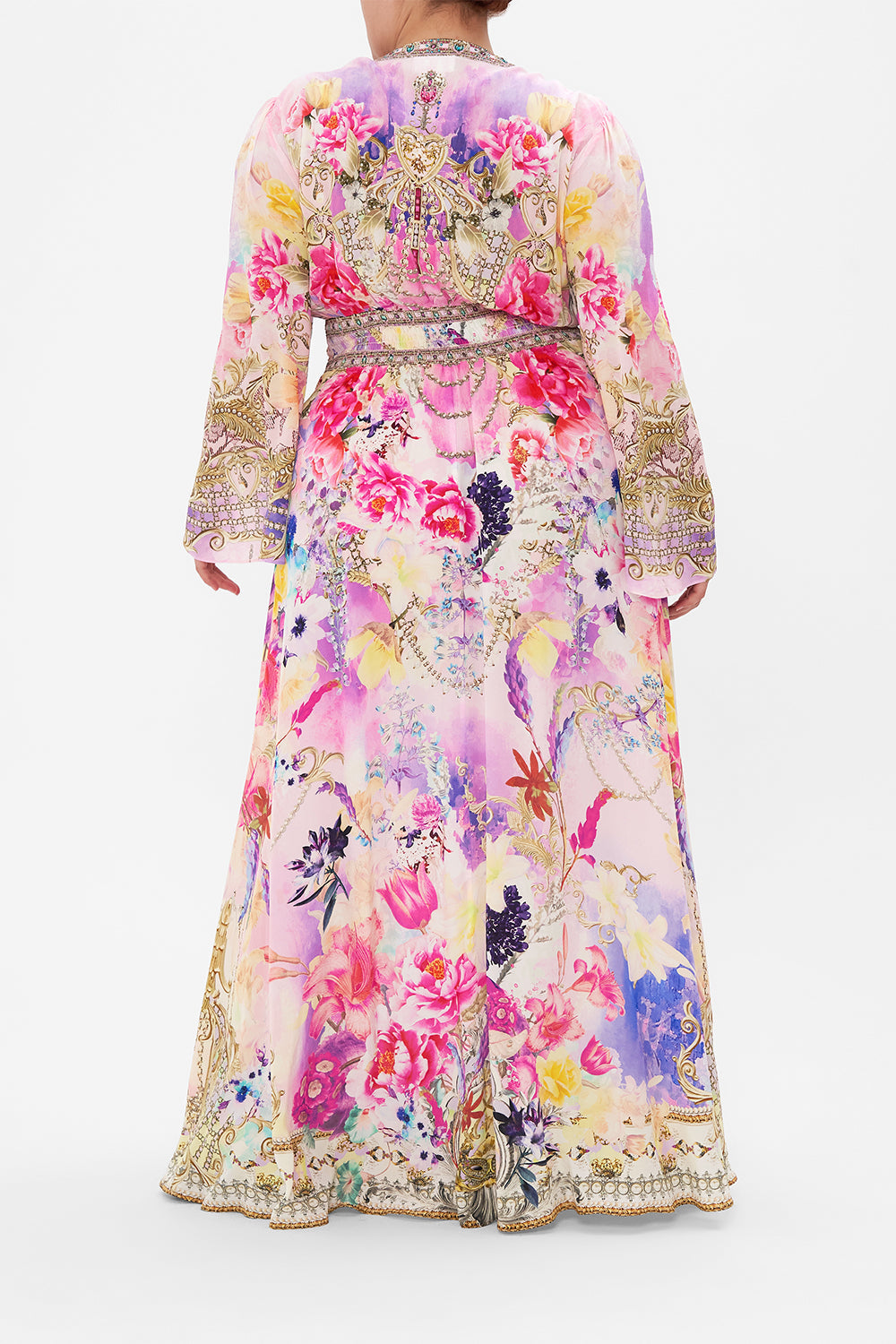 KIMONO SLEEVE DRESS WITH SHIRRING DETAIL SONIC SYMPHONIES
